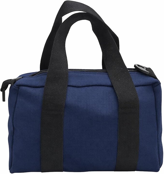 BLIRITEL Wide Mouth Tool Bag, Heavy Duty Canvas Tool Storage Bag, Large Capacity Handbag, Multi-function Tool Organizer Tote Bag for Storage Wrenches Pliers (Navy Blue, 18 Inch)