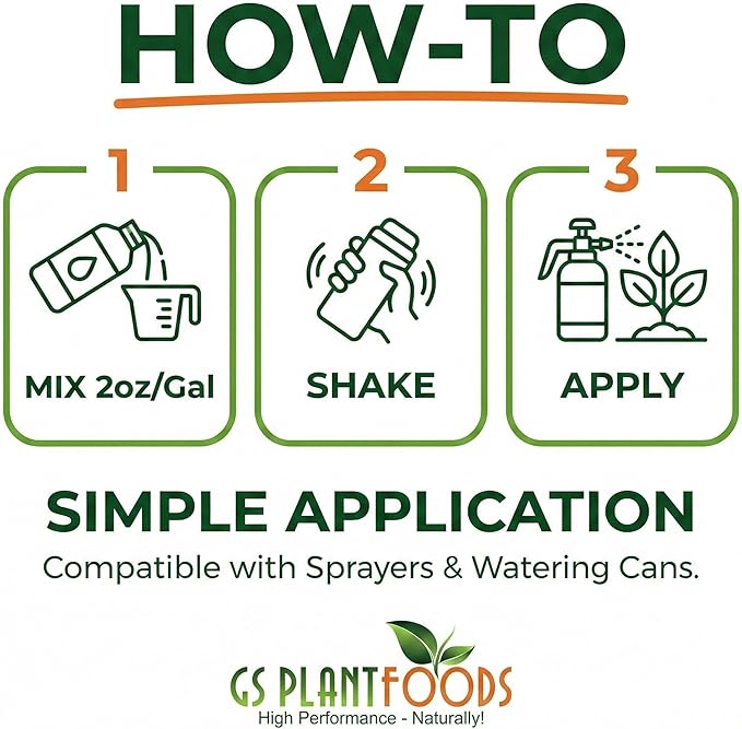 GS Plant Foods Liquid Kelp Fertilizer – Suitable for Organic Growing, OMRI Listed Seaweed Concentrate for Lawns, Gardens & Soil - 55 Gallons