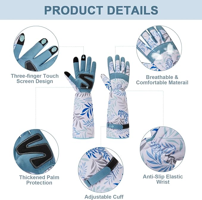 Gardening Gloves for Women Thicken Thorn Proof Women garden gloves, Long Forearm Protection for Yard and Outdoor Work