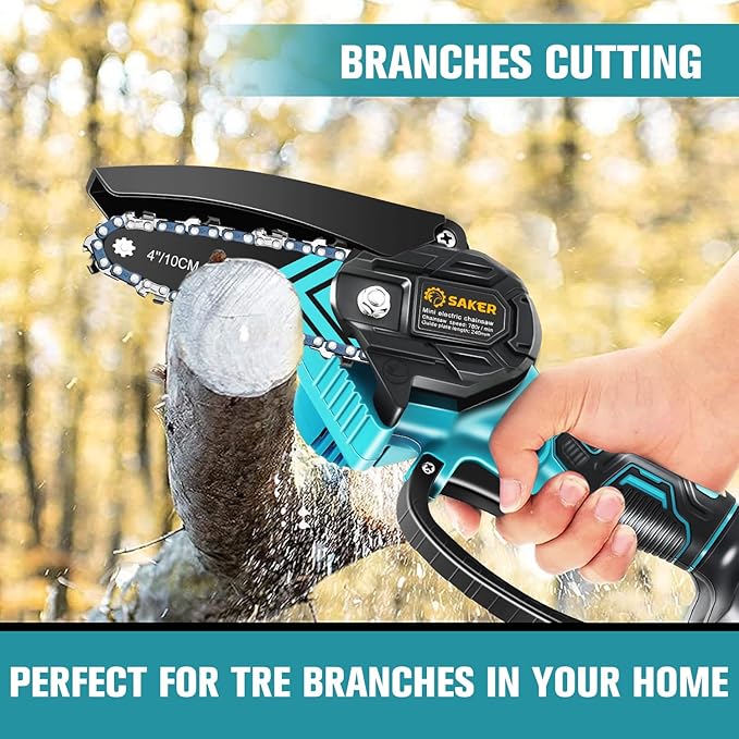 Saker Mini Chainsaw,Portable Electric Chainsaws Cordless,Handheld Chain Saw Pruning Shears Chain Saws for Tree Branches,Courtyard,Household and Garden,Gifts for Men Dad Husband Women