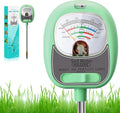 HSLGOVE 4-in-1 Soil Test Kit – Soil Moisture Meter, pH, Fertility & Sun-Light, No Battery Required, Large Dial Soil Tester for Indoor & Outdoor Gardening, Lawn, Farm –Tea Green