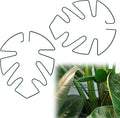 BOXOB 2pcs Monstera Leaf Plant Support, Metal Climbing Plant Stem Supports Monstera Shaped Plant Stand Ring Houseplant Stabilizer Grapple Holder to Keep Plants Growing Vertical (Green)