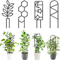 4 Pcs Indoor Plant Trellis for Climbing Plants, Small Trellis for Potted Plants, Garden Metal Trellis Plant Support Trellis with Different Patterns for Vine Ivy Flower (Unique)