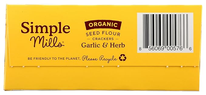 Simple Mills Cracker Seed Garlic Herb, 4.25 oz