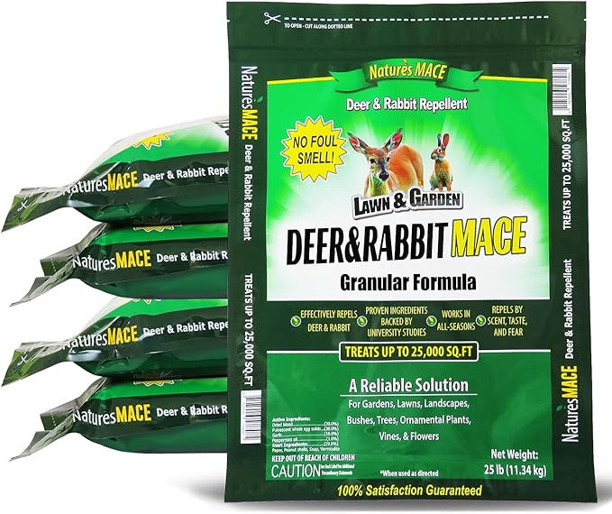 Nature's MACE Deer & Rabbit Repellent 125 lb/Covers 125,000 sq ft. / Repel Deer from Your Home & Garden/Safe to use Around Children, Plants & Produce/Protect Your Garden Instantly