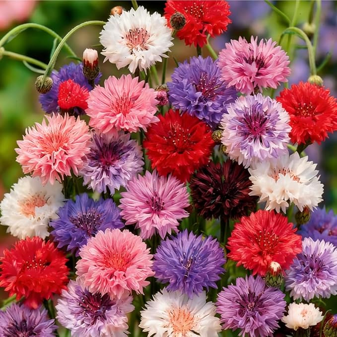 1107+ Perennial Cornflower Seeds Mix for Planting,Dwarf Colorful Cornflower Seeds Corn Flowers Seed Non-GMO Heirloom Plant Seed Home Garden