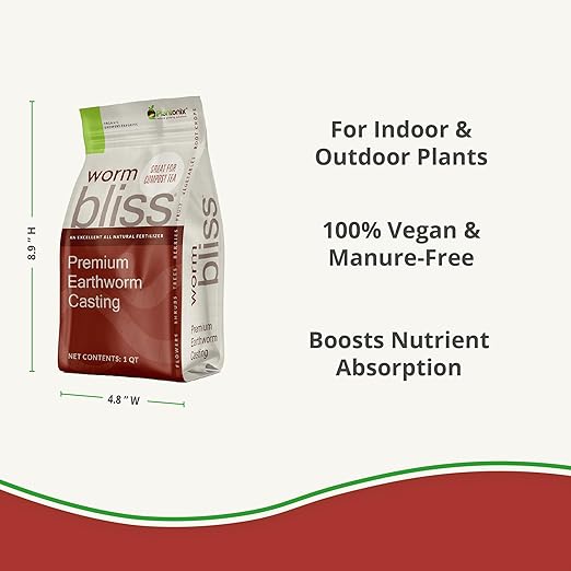 Neem Bliss (1lb) + Worm Bliss (1 Qt) + Myco Bliss (200 g) - Organic Worm Castings for Plants - Neem Meal Fertilizer - Mycorrhizal Fungi Inoculant - Organic Fertilizers for Plants, Flowers, & Gardening