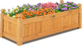 Giantex Raised Garden Bed, Wooden Planter with Drainage Holes, Rectangular Plant Box for Vegetables Flowers Herbs Fruit Growing, Raised Container for Garden Patio Balcony, Easy Assembly