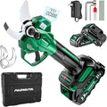 Electric Pruning Shears, 1.6 inch (41mm) Cutting Diameter Cordless Electric Scissors with LCD Display, 21V Brushless Motor Branch Cutter with 2 PCS Rechargeable 2000mAh Batteries & 2 Blades (Green)