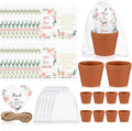 Ctosree 50 Sets Let Love Grow Wedding Favors for Guests Self Adhesive Seed Packets (Seed Not Include) Terracotta Flowerpot Thank You Tags and Organza Gift Bags for Bridal Shower Wedding Party Favors