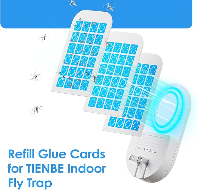 6 Pack Magnetism Glue Cards TIENBE Indoor Plug-in Fly Trap Refill Pack for TIENBE Indoor Fly Trap