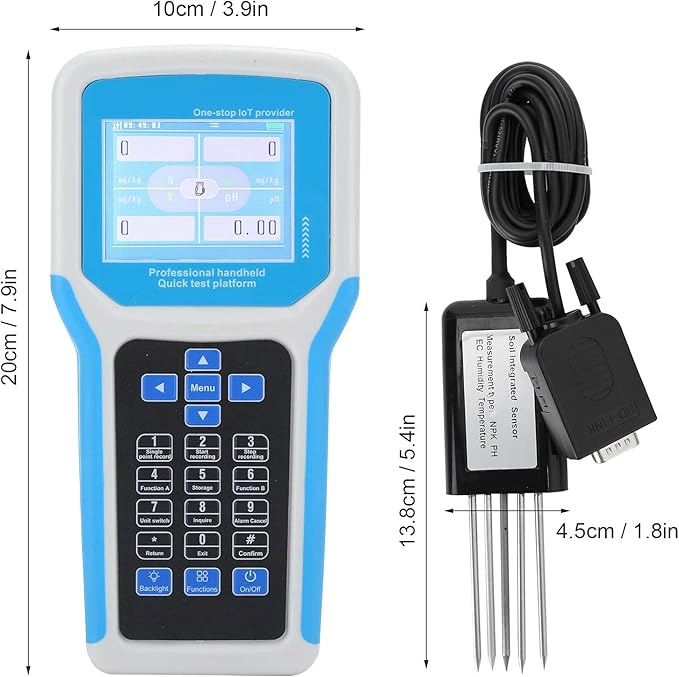 Asixxsix Soil Meter, 5 in1 Soil Temperature Conductivity NPK Tester Gardening Tool Kits with 5Pin Sensor LCD Display for Garden, Lawn, Farm, Outdoor Plants
