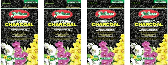 Hoffman Professional Grade Horticultural Charcoal Soil Conditioner to Improve Drainage and Absorb Impurities, 24oz, Pack of 4