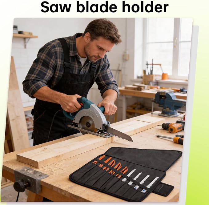 Sawzall Blade Holder with Hook and Loop Tape | Heavy-Duty Fit Reciprocating Saw Blades & Sawzall Blades | Storage Tool for Wood, Metal, Pruning & Tree Cutting | Fits Dewalt, Ryobi, Milwaukee & More