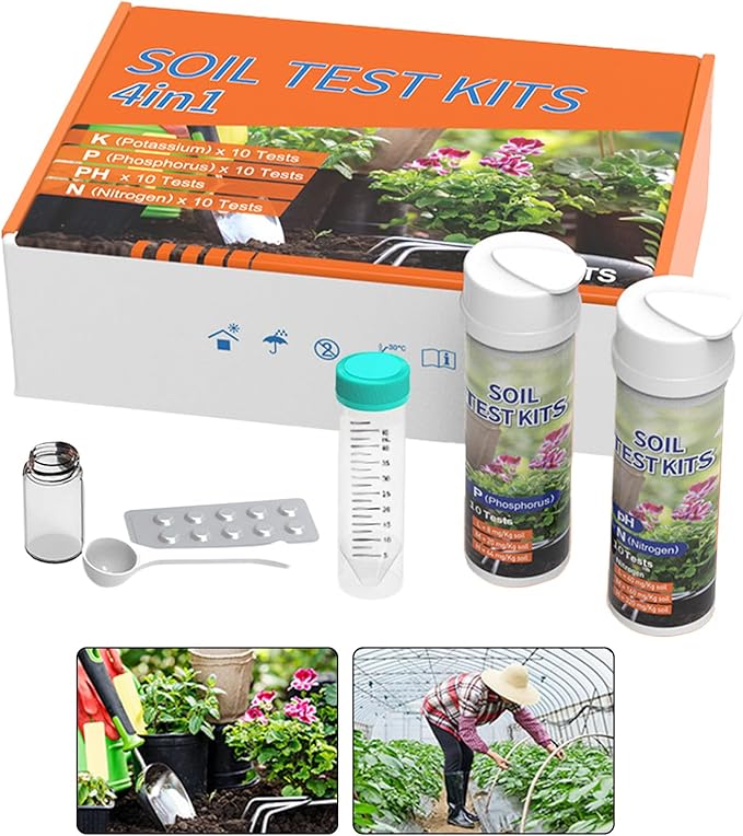Soil Tester Kit - Professional 4-in-1 Soil Test Device for Plants | Digital Nutrient pH Light Moisture Meter | Garden Tool for Lawn Farm Flower Vegetable Pot Greenhouse Yard Condition Analyzer