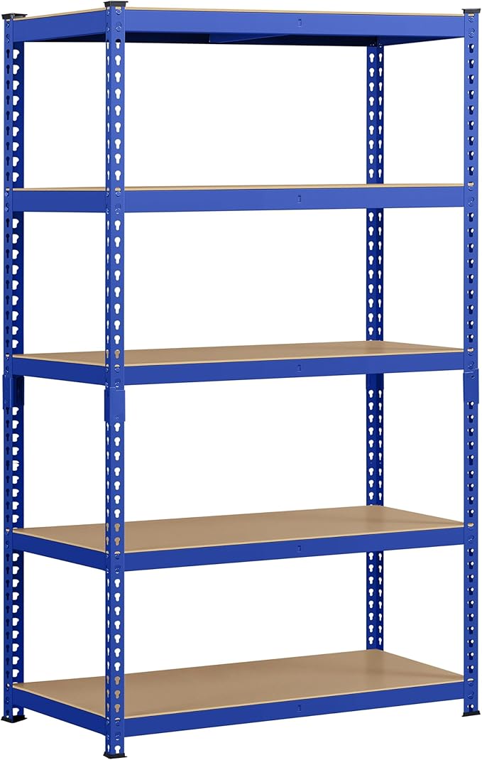 Yaheetech Storage Shelves, 5 Tier Heavy Duty Adjustable Metal Shelving Unit, Industrial Utility Rack for Garage Warehouse Pantry Closet (35.5 W x 17.5 D x 72 H Inches, Blue)