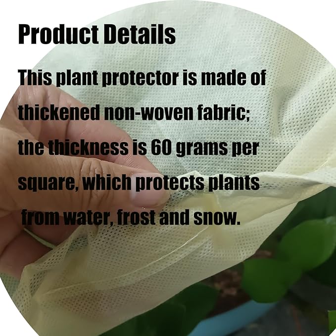 EJW Planter Cover, Plant Covers Freeze Protection,2 Pack 68" 17.8" 15.8" Planter Covers for Winter, Frost Cloths for Outdoor Plants, Raised Bed Covers for Winter.