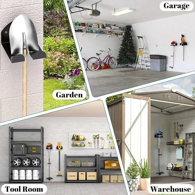 (2 Pack) Garage Organizer Trimmer Rack, Wall Mount Garden Power Tool Hanger Weed Holder,Weed Wacker Wall Rack Garage Tool Organizer for Grass Trimmer, Hedge Trimmer,Garage Tool