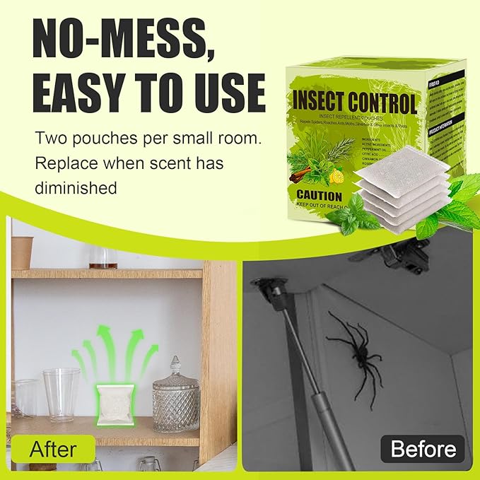 Natural Peppermint Insect Repellent, Spider Repellent Indoor, Fresh Mint Scent, Rodent Repellent for Car Engine, Home Storage, Safe for Kids and Pets (8)