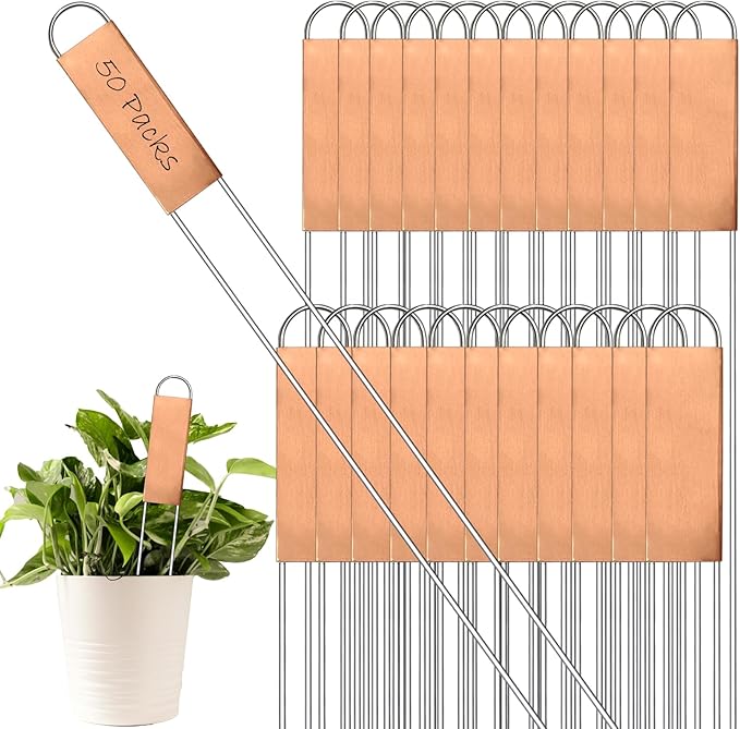 50 Pieces Metal Plant Labels 11.8 Inch Copper Metal Plant Tags Garden Label Markers Outdoor Planting Garden Markers for Plants Vegetables Herb Seedlings Flowers