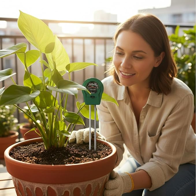3-in-1 Soil Moisture Meter with Light & pH Sensor, Plant Soil Tester Kit for Indoor/Outdoor Garden Use