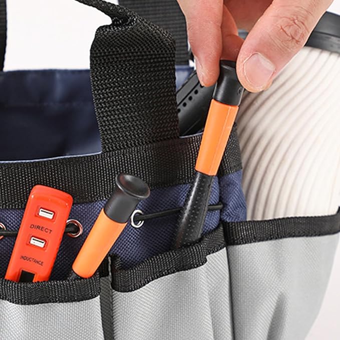 Multipurpose Garden Tool Storage Bag with Reinforced Handle Multiple Compartments Durability Cloth for Landscaping Use Multipockets Garden Tool Organizers