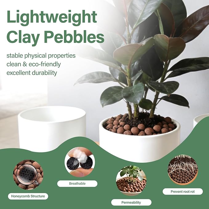Halatool 6LB Expanded Clay Pebbles for Plants 4mm-16mm Hydro Balls for Aquarium Indoor Potted Plants Premium Hydroponic Growing Media Clay Balls for Hydroponics Aquaponics