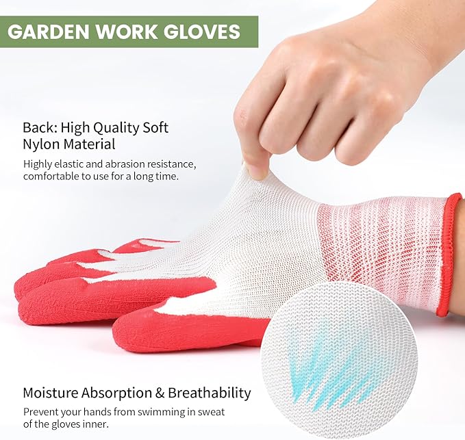 Pleneal Gardening Gloves for Women Men - Leather Garden Gloves Thorn Proof, Outdoor Protective Working gloves for Weeding