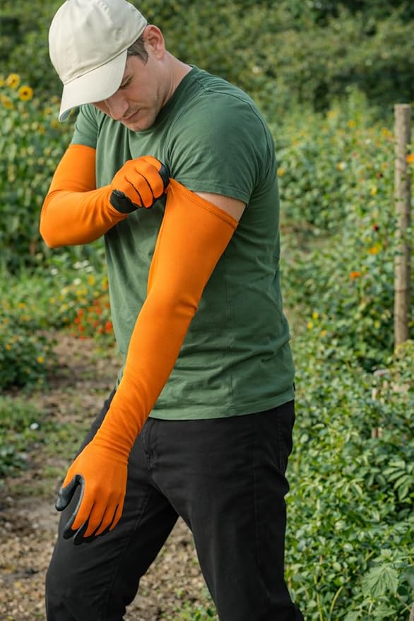 Long Sleeve Gardening Gloves Protection Sleeves No-Slip Grip, Durable Long Garden Gloves Flexible Sleeves, Women/Men