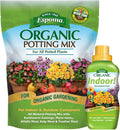 Espoma Organic Potting Soil Mix 4qt Bag and Indoor! Liquid Plant Food Concentrate 8oz Bottle. Use for Indoor houseplants - for Organic Gardening - Combo Pack