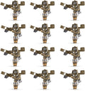 Brass Impact Sprinkler Head - 1/2 Inch Impact Sprinklers with Adjustable Nozzles for 360 Degrees Watering, Large Yard, Patio, Garden Irrigation - 12 PCS