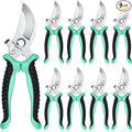 Lothee 9 Pcs Garden Shears Pruning Garden Clippers Bulk Bypass Pruner Heavy Duty for Gardening Hedge Plant Cutting Flower Scissors for Tree Trimming Bonsai Cutting Fruits Picking(Green)