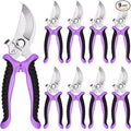 Lothee 9 Pcs Garden Shears Pruning Garden Clippers Bulk Bypass Pruner Heavy Duty for Gardening Hedge Plant Cutting Flower Scissors for Tree Trimming Bonsai Cutting Fruits Picking(Purple)