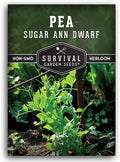 Sugar Ann Dwarf Pea Seeds for Planting - Compact Sugar Snap Peas for Containers and Small Gardens, High Yield Heirloom Open Pollinated Non-GMO - Survival Garden Seeds (1 Pack)