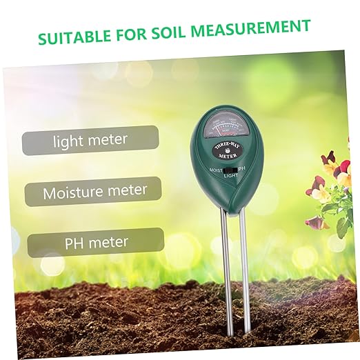 VANZACK 3-in-1 Soil Tester for Garden Lawn Farm Dual Probe Moisture pH Light Meter Essential Gardening Tool for Use