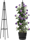 5.2 FT Obelisk Trellis for Climbing Plants,Garden Trellis with Extra Thickened Plastic-Coated Metal Pipes, Outdoor & Indoor Garden Support for Potted Plants, Black