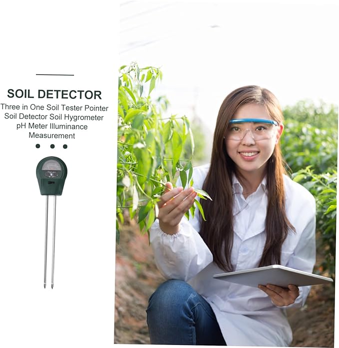 Kisangel 3 in 1 Mini Soil Tester for Garden and Farm Soil Moisture pH and Light Measurements No Battery Required