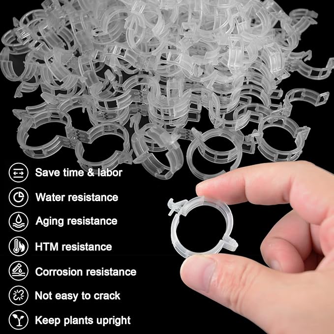 120 Pack Tomato Clips for Climbing Plants - Plant Support Clips, Garden Clips & Tomato Trellis Accessories | Plastic Plant Clips for Vertical Gardening, Cucumbers, Orchids, Vegetables