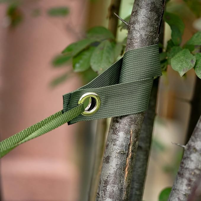 Professional Tree Stake Kits for 2 Trees- 6pcs 15.7 Inch Tree Straps + 65.6 Feet Strong Rope for Plant Fix Straight Healthy Growth,Green