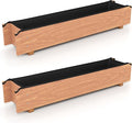 HAPPYGRILL Raised Garden Bed, Wood Flower Planter Box w/4 Drainage Holes, Black Liner for Containing Soil, Indoor Outdoor Wooden Plant Container for Backyard, Patio, Balcony (2,36" x 7" x 6.5")