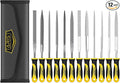 TARIST 12PCS Needle File Set with Tool Bag, Small File Set Includes 6pcs Jewlers Files & 6 Steel Files for Metal, Jewlers, Wood, Leather and Plastic
