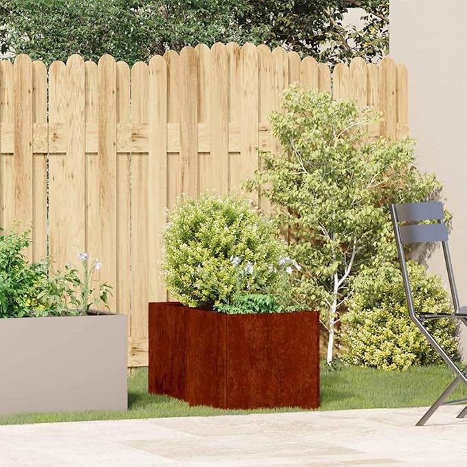vidaXL Planter Rusty 15,7" x31,5 x15,7 Weathering Steel, Plant Pot, Plant Stand, Raise Bed, Planter Stand, Plant Tray, Garden Planter, Outdoor Planter