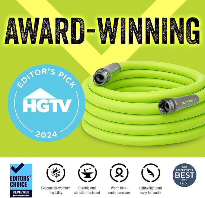 Flexzilla Garden Lead-in Hose 5/8 in. x 10 ft., Lightweight All-Weather Water Hose, Durable and Flexible, Leak-Free Connections