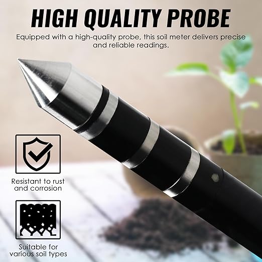 Soil Moisture Meter, 8-in-1 Bluetooth Soil Meter pH/EC/Fertility/Moisture/Salt/Light/Humidity/Temperature Monitoring with Data Logging and Calibration for Gardening, Farming, Indoor and Outdoor Plants