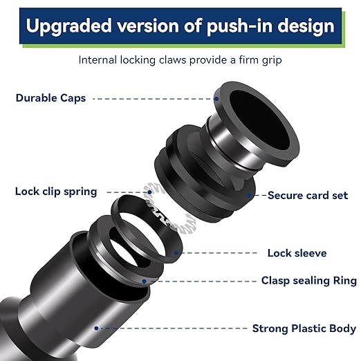 10 Pack 1/4" Drip Irrigation Shut Off Valve, Quick Connect Universal Drip Irrigation Tubing Coupling Valve, Connector Locking Fitting for Sprinkler or Drip Irrigation System Parts & Connectors