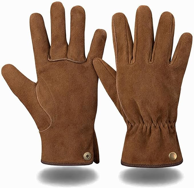 Leather Safety Work Gloves Gardening Carpenter Thorn Proof Truck Driving for Mens and Womens Waterproof heavy duty