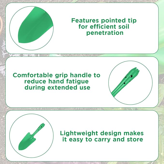 Sibba 18PCS Hand Shovel Set Garden Trowel Digging Spade Shovel Gardening Tools Sand Shovels Mini Garden Shovels for Flower Soil Planting Succulent Bulb Transplanting, Lawn Yard Farm Home (Multicolor)