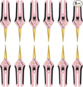 6 Packs Pruning Shears with Curved Blades, Garden Trimming Scissors, Gardening Hand Pruning Snips Titanium Coated Precision Bonsai Pruning Shears, Efficient Flower Cutters (Pink)