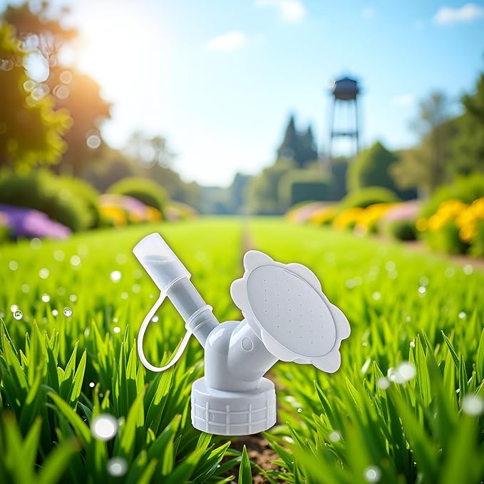 White Bottle Cap Sprinkler 2 in 1 Reusable Plastic Sprinkler Nozzle for Flower Bottle Watering Cans Shower Head Garden Tool Grey Color Lawn and Garden Sprinklers