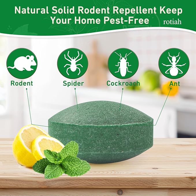 Mouse Rodent Repellent, 24 Pack Peppermint Oil for Mice, Mouse, Rats, Squirrel, Pest Control Indoor & Outdoor Use, Natural Deterrent Replace Trap Poisoning Family & Pet Safe Green